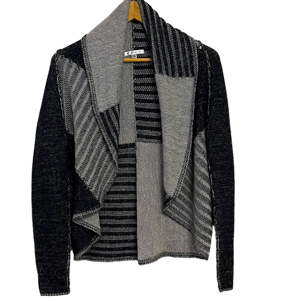 Cabi Patchwork Open Cardigan Black M